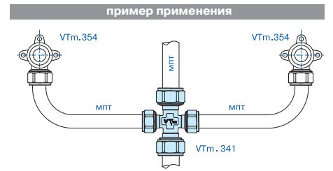 VTm.341.N.261626 Фитинг обжимной – крестовина Valtec 26 х 16 х 26 х 16 мм  - Вид №9