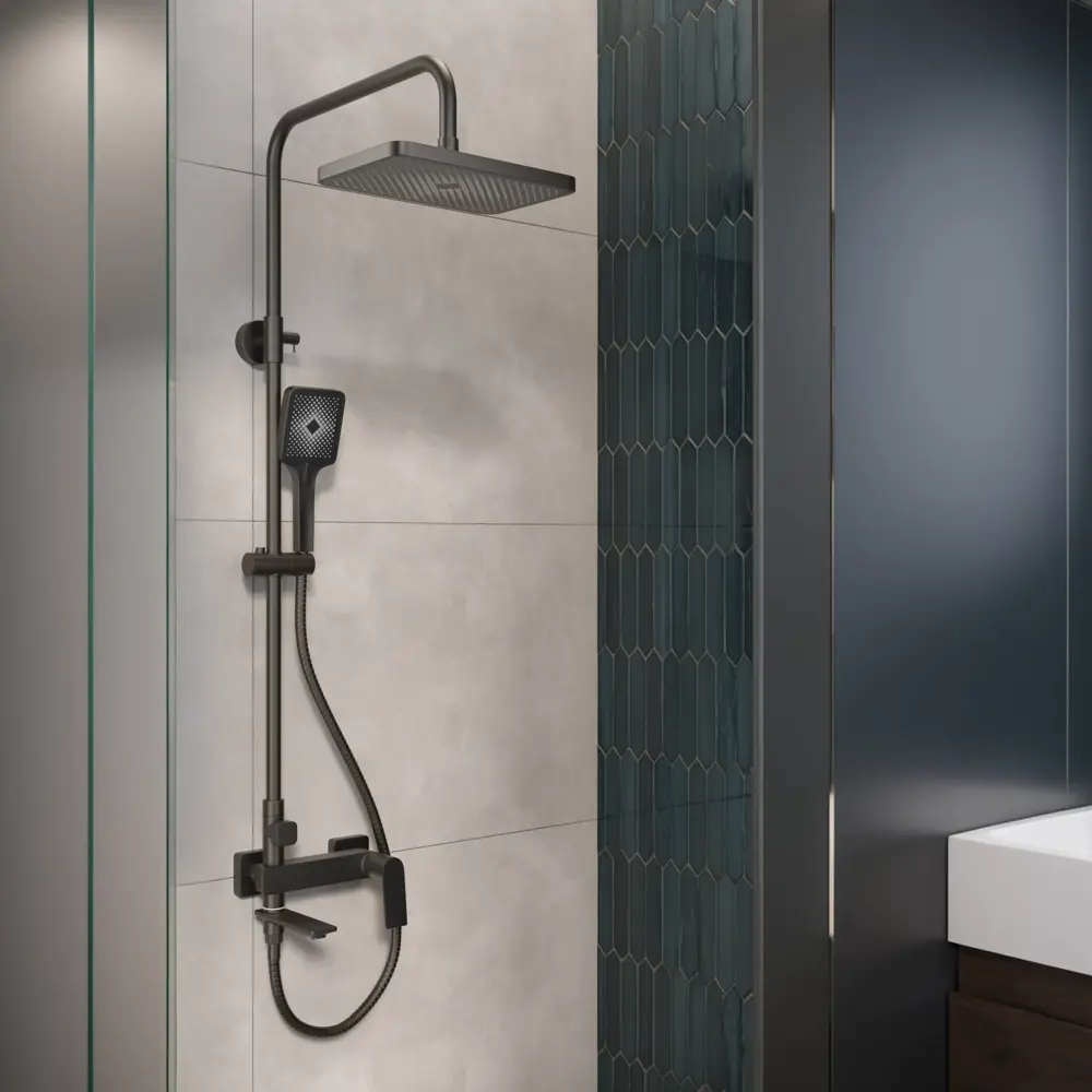 Душевая система Osgard Endi с тремя режимами и черным матовым покрытием 89392845 STLM-1576212