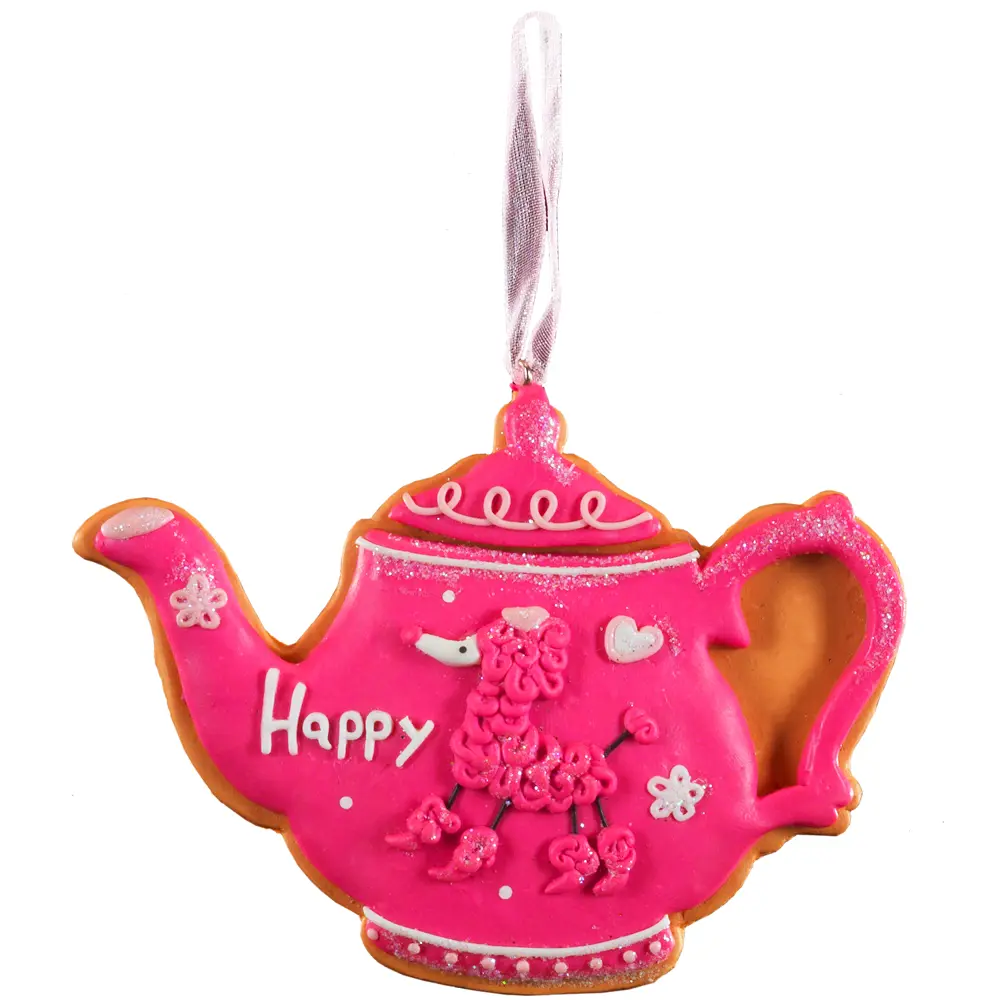 Новогоднее украшение Erich Krause Decor Пряничный чайник 10.5x10 см цвет розовый 84985832 STLM-2049157 Erichkrause decor 