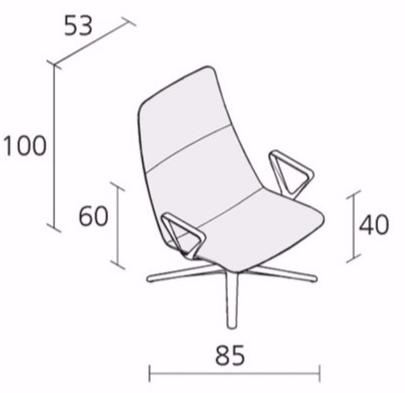 Alias Кресло поворотное на 4-х спицах с подлокотниками Slim sun-id-1434823 - Вид №5