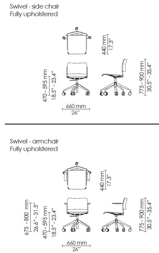 Поворотный операционный офисный стул с подлокотниками Howe 40/4 ARCH-00082346 - Вид №5