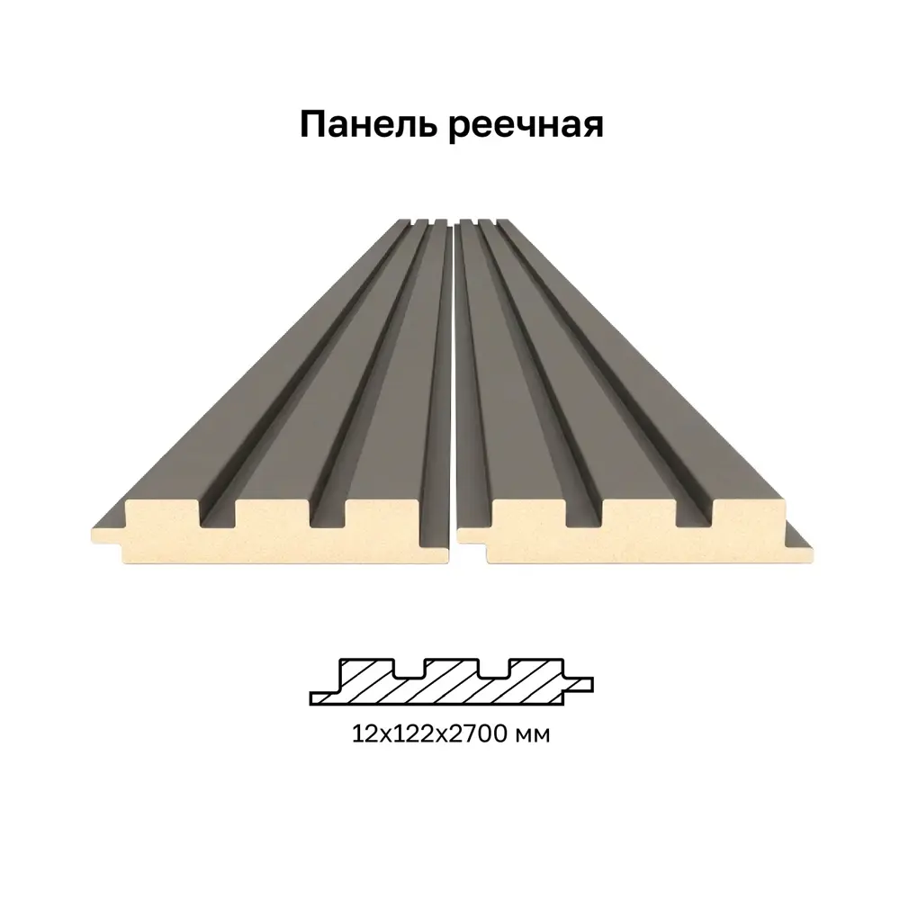Реечная панель Рейки прямоугольник МДФ цвет мокко 2700x122x12 мм 4 шт Santreyd STLM-2207678 - Вид №12