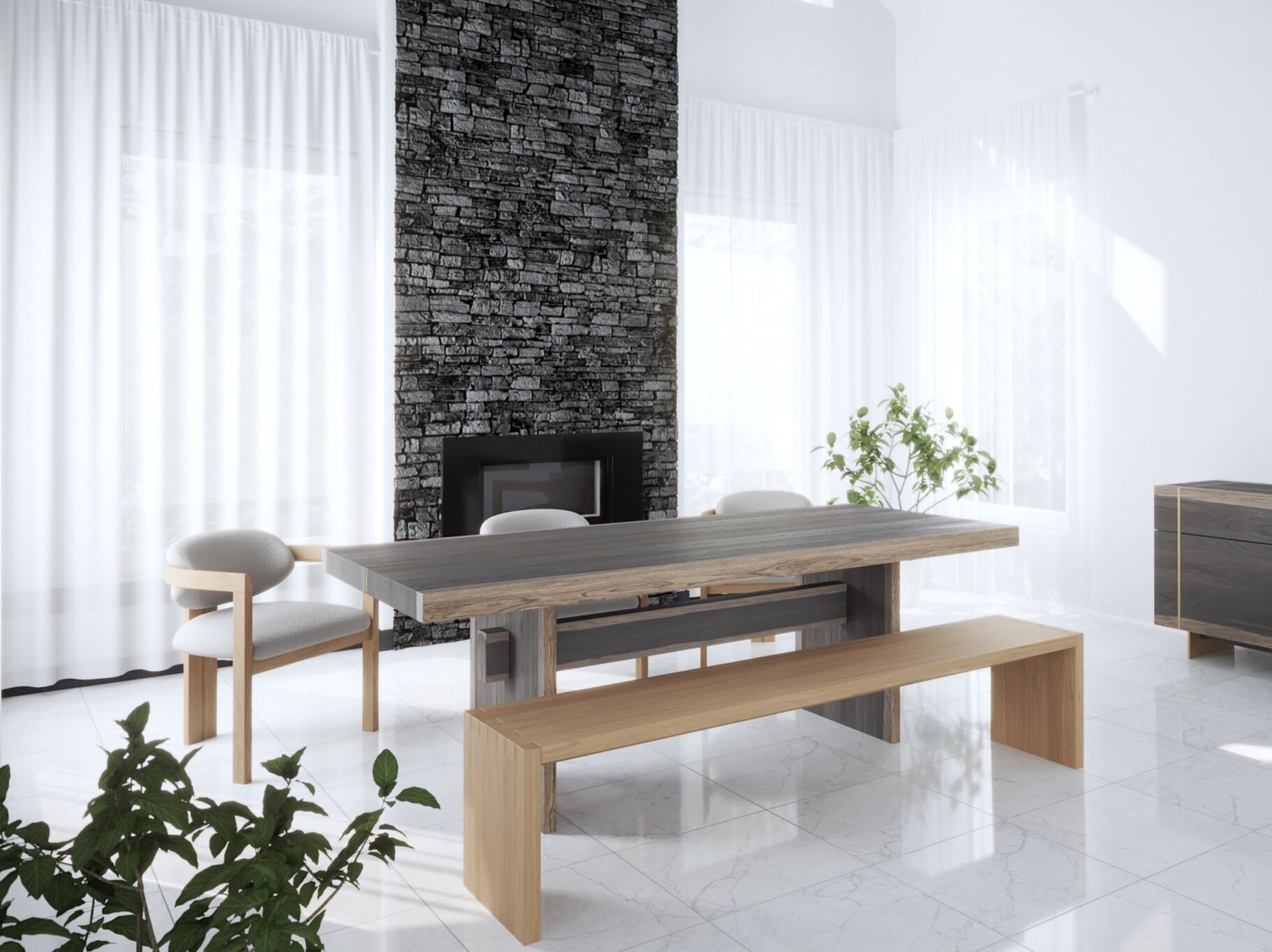 Прямоугольный обеденный стол из дуба NORD ARIN Beams ARCH-00056014 - Вид №4