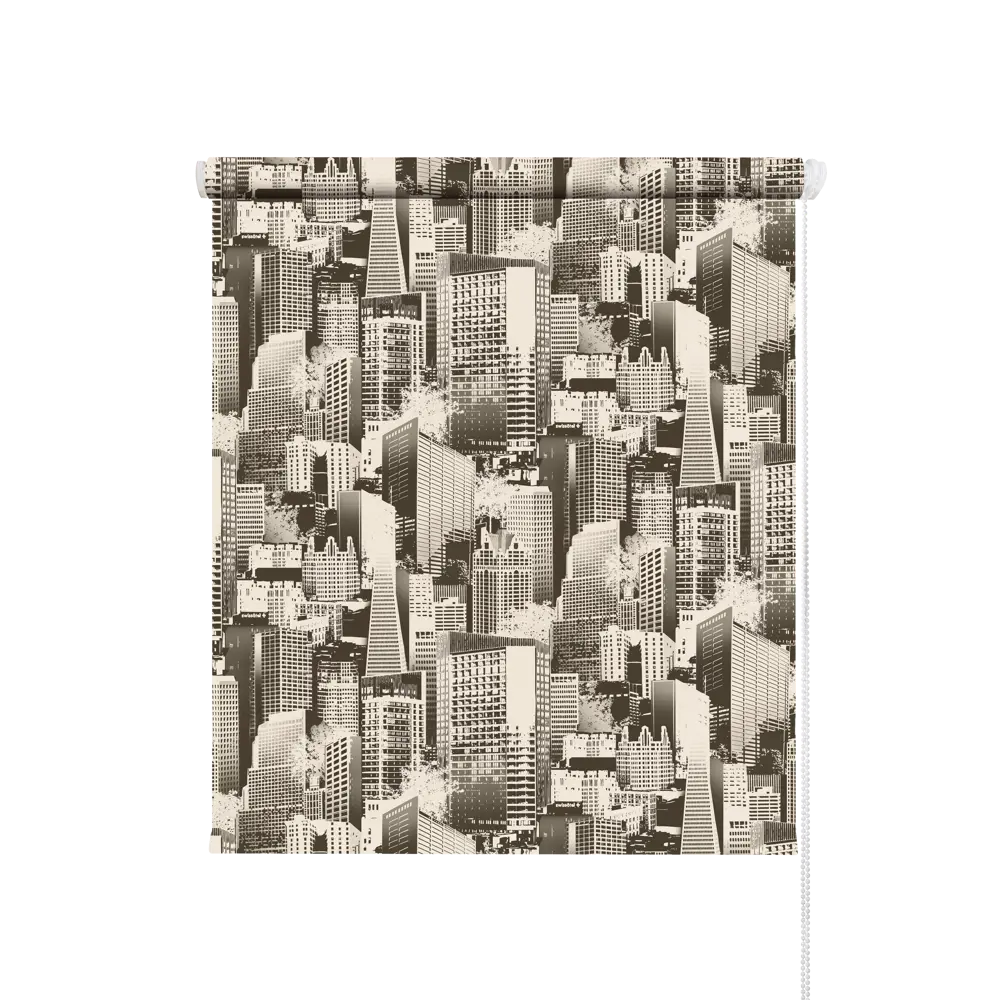 Штора рулонная Мегаполис 70x160 см черно-бежевая 89337087 STLM-2051270 DOMLEGRAND