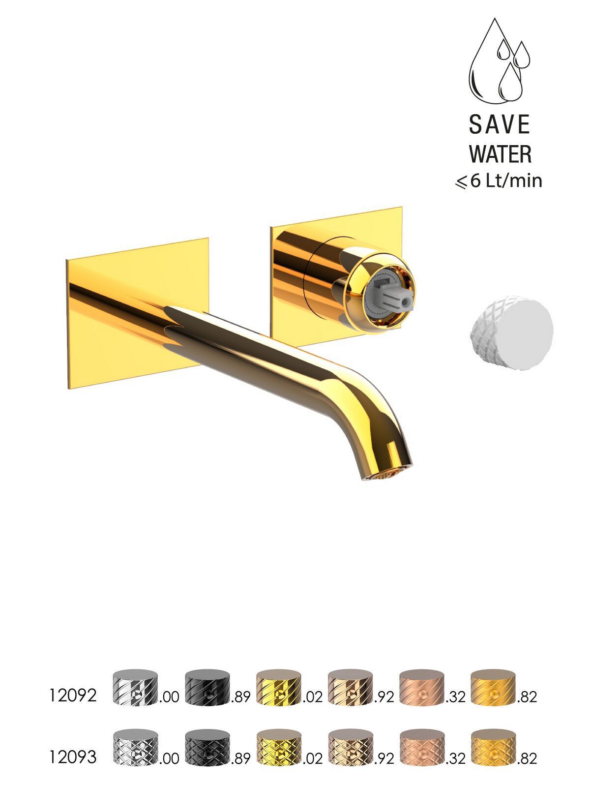 Настенный смеситель для раковины без слива с ограничителем расхода Rubinetterie Frattini Pepe XLS ARCH-00093332 - Вид №38