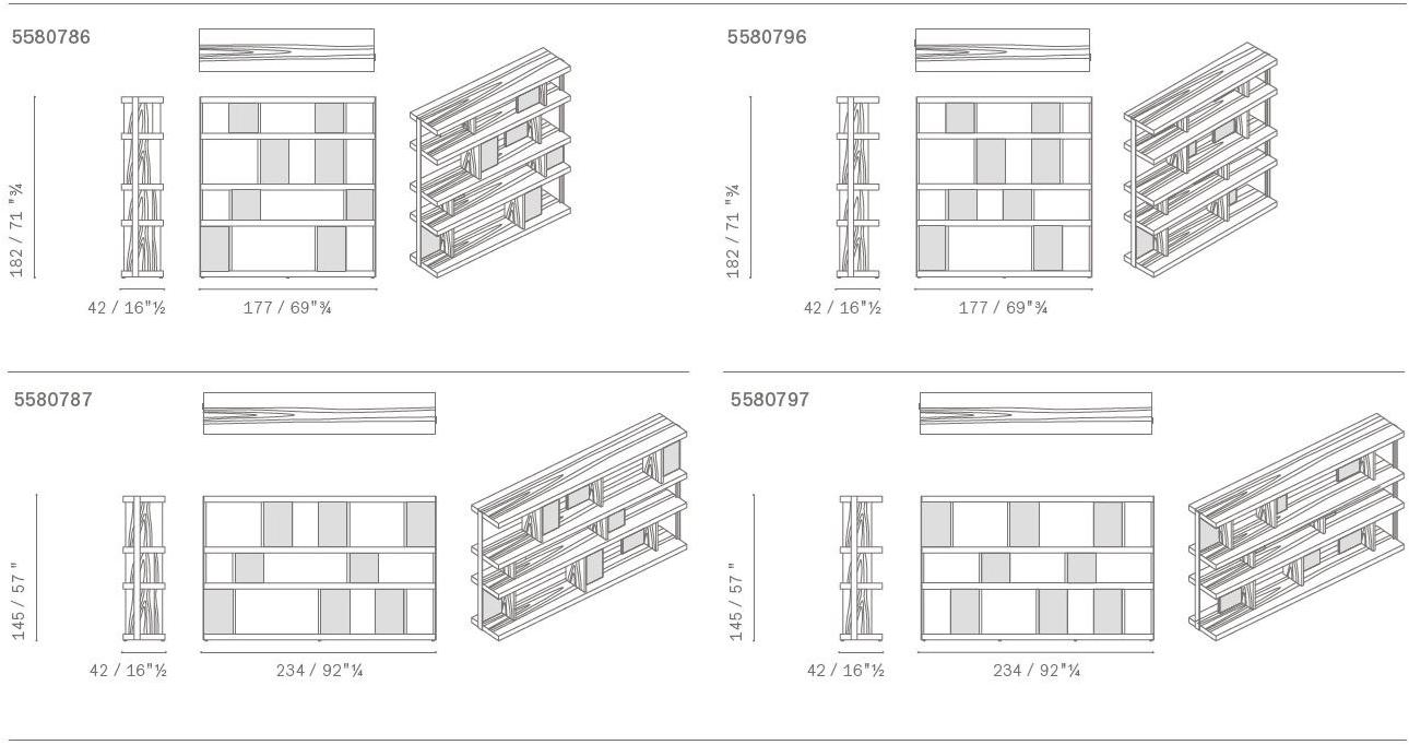 Poltrona Frau Книжный шкаф двусторонний деревянный L'ufficio - sistemi direzionali sun-id-1463448 - Вид №6