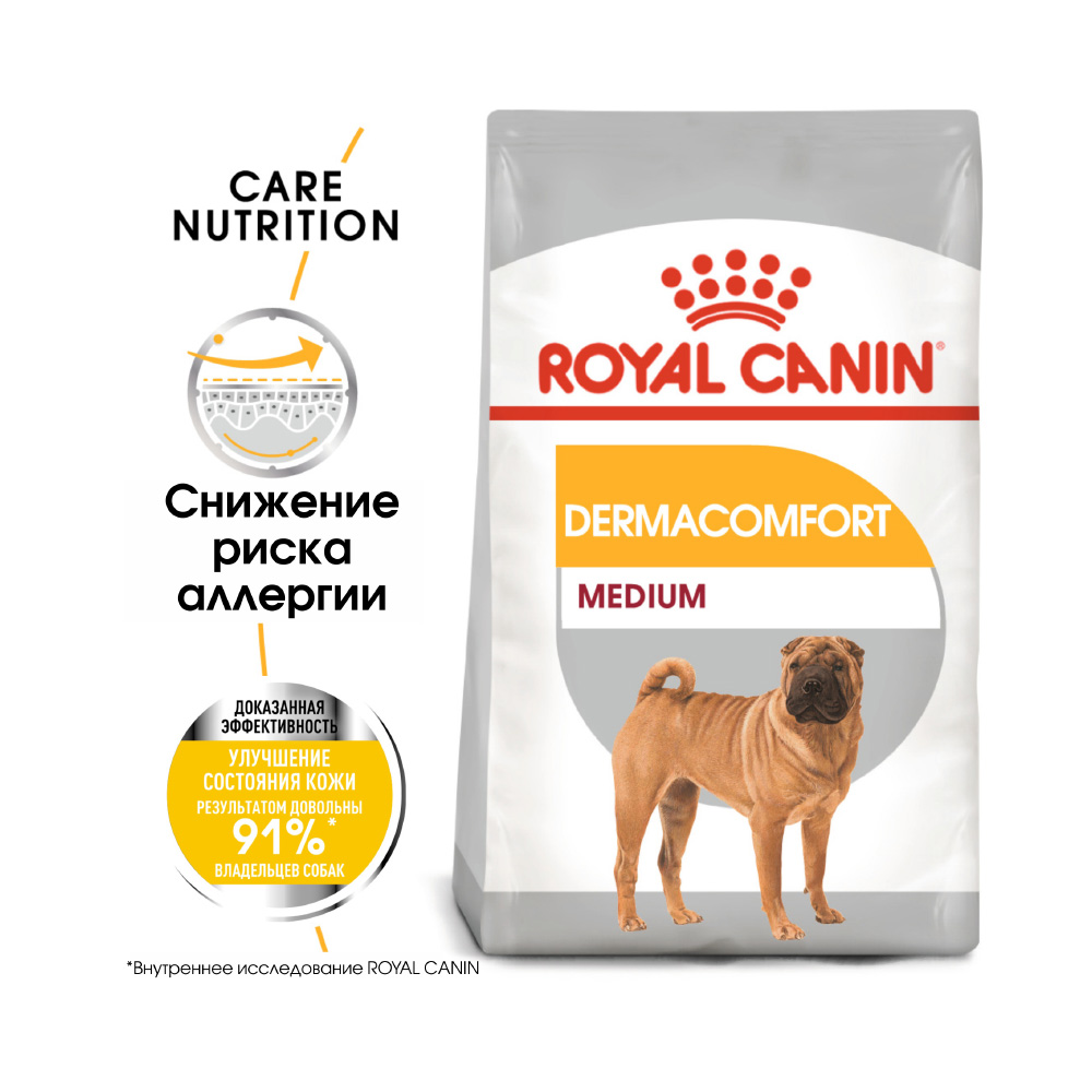 УТ0005577 Корм для собак Size Medium Dermacomfort для средних пород с чувствительной кожей сух. 10кг ROYAL CANIN  - Вид №1