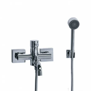 Смеситель однорычажный для ванны ½“ с душевым гарнитуром, настенный монтаж JOERGER Charleston Square