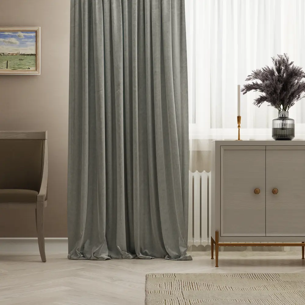 Штора на ленте Inspire Penko 160x280 см цвет голубой STLM-2074898