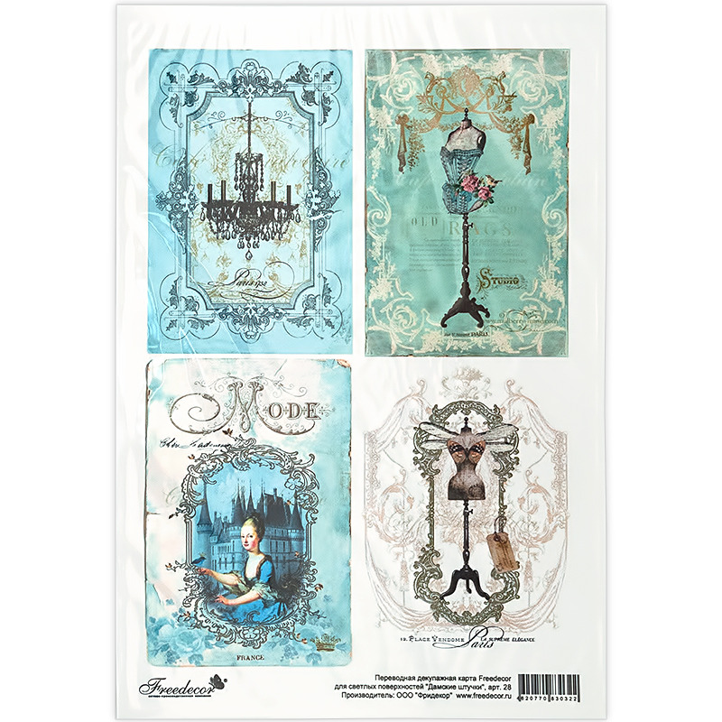 028 Пленка для светлой поверхности с печатью Дамские штучки Freedecor 