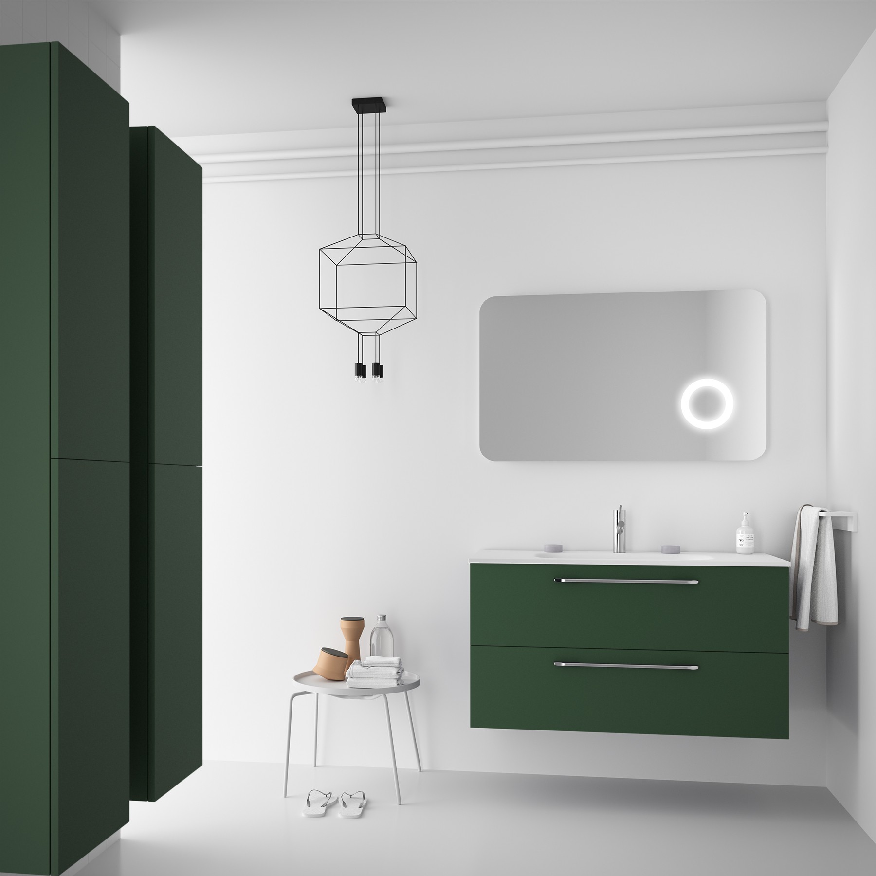 81710 SALGAR Мебель для умывальника FUSSION CHROME 1000 2 ящика ROYAL GREEN 997 x 540 x 450 мм Королевский зеленый