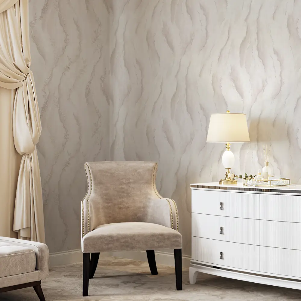 Флизелиновые обои Palitra Home Benua бежевые с растительным рисунком 89427525 STLM-1563939 - Вид №5