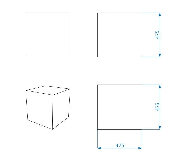 Модульный квадратный пуф из пены QM Quinze & Milan Квадратная и прямая ARCH-00143516 - Вид №11