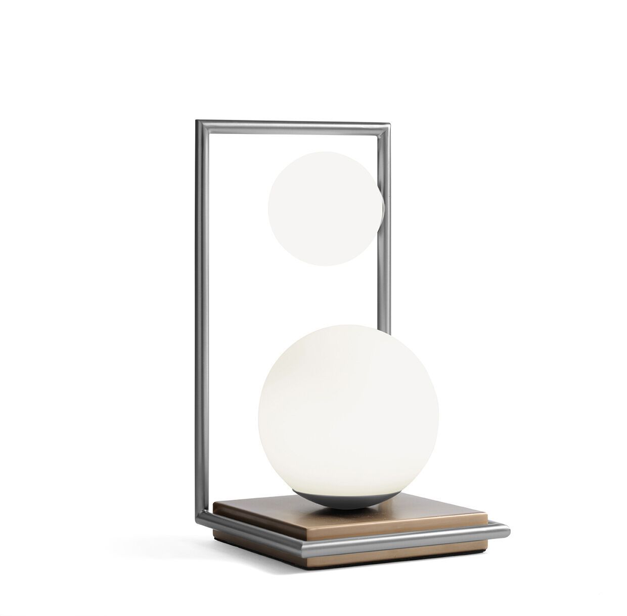 Светодиодная настольная лампа из стали и стекла с диммером Miloox Buble ARCH-00124200 - Вид №1