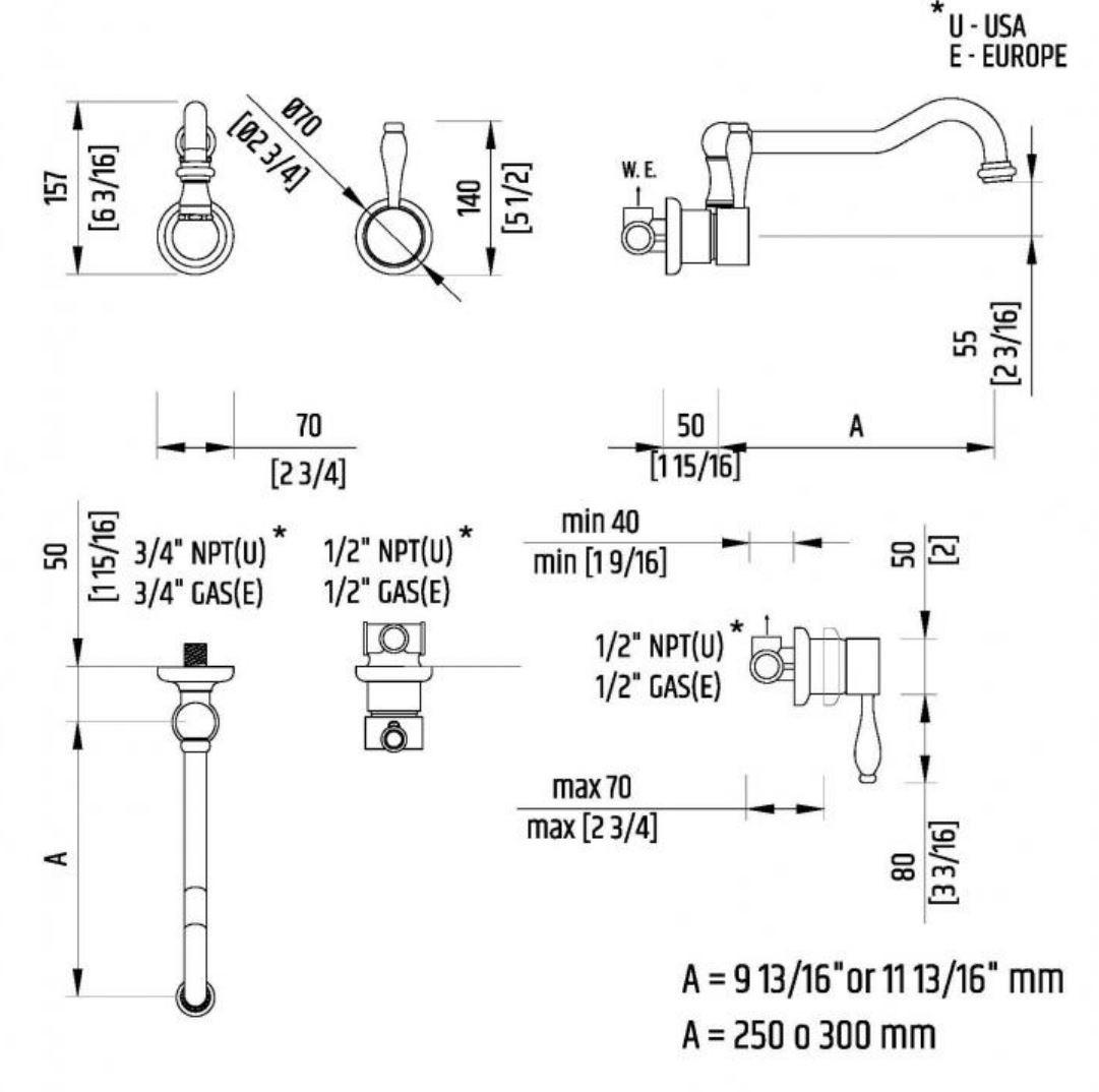 Officine Gullo Смеситель для кухни из латуни с двумя отверстиями и поворотным изливом sun-id-1399532 - Вид №3