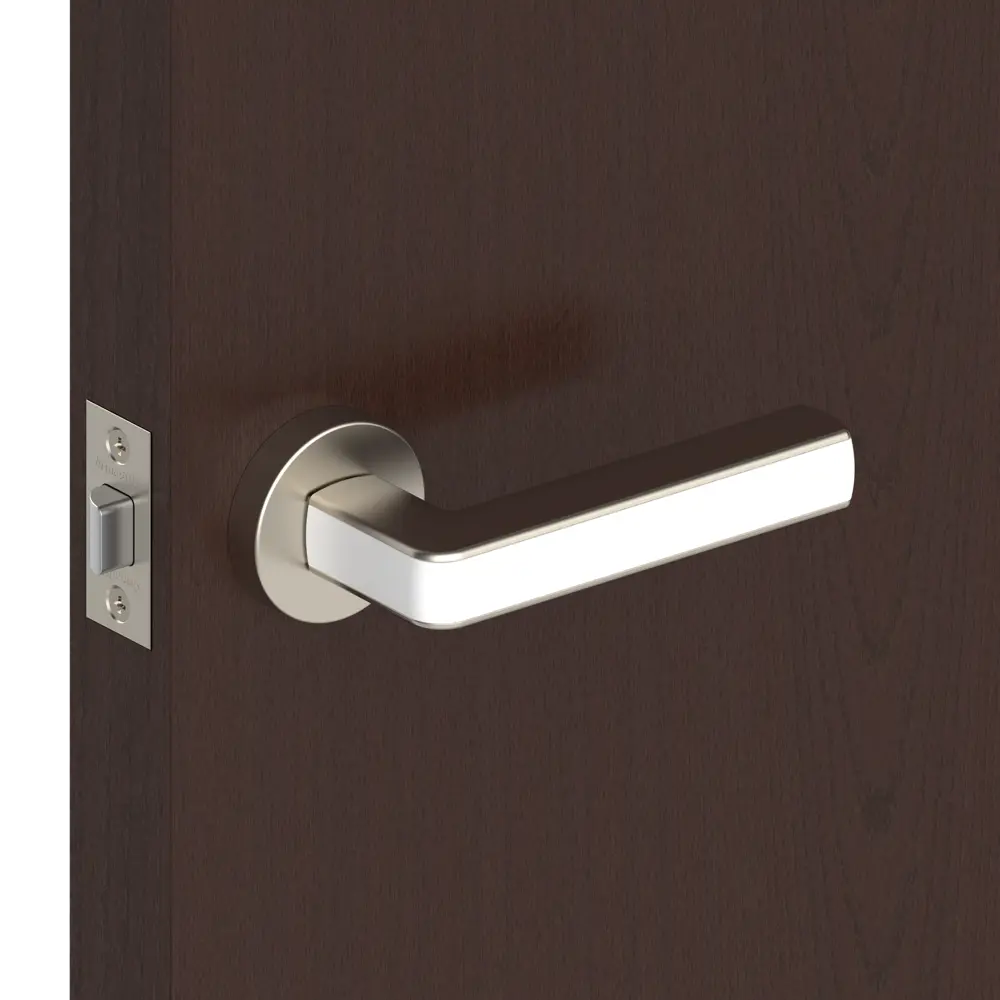 Ручка дверная Armadillo Cube URB3 без запирания ЦАМ гальваническое покрытие цвет матовый никель/белый STLM-2212052 - Вид №5