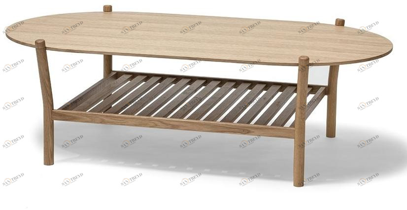 Овальный журнальный столик с журнальной полкой для гостиной Anix Santreyd sun-id-1365913