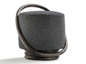 Круглый пуф из ткани