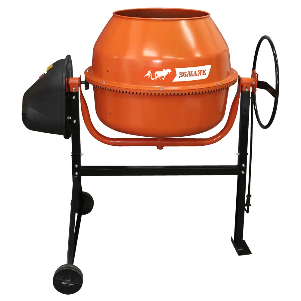 Бетоносмеситель ЗЕМЛЯК БСЭ-120 с колесами для стройки 82305243 STLM-0024292 - Вид №1