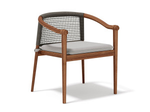 Садовый стул с подлокотниками из тика и веревки