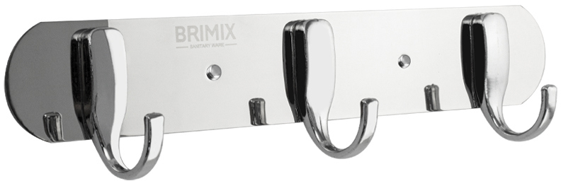 90998602 Крючок на планке матовый хром 3шт STLM-0431989 BRIMIX