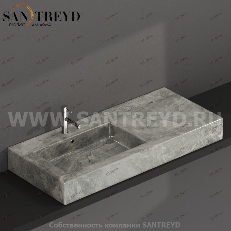 IN116SAAG Подвесная раковина настенная прямоугольная Ceramica Globo  серая 