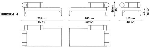 B&B Italia Outdoor Садовый лежак из ткани Ribes sun-id-1476475 - Вид №26