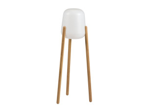 Напольная лампа из дерева и полиэтилена