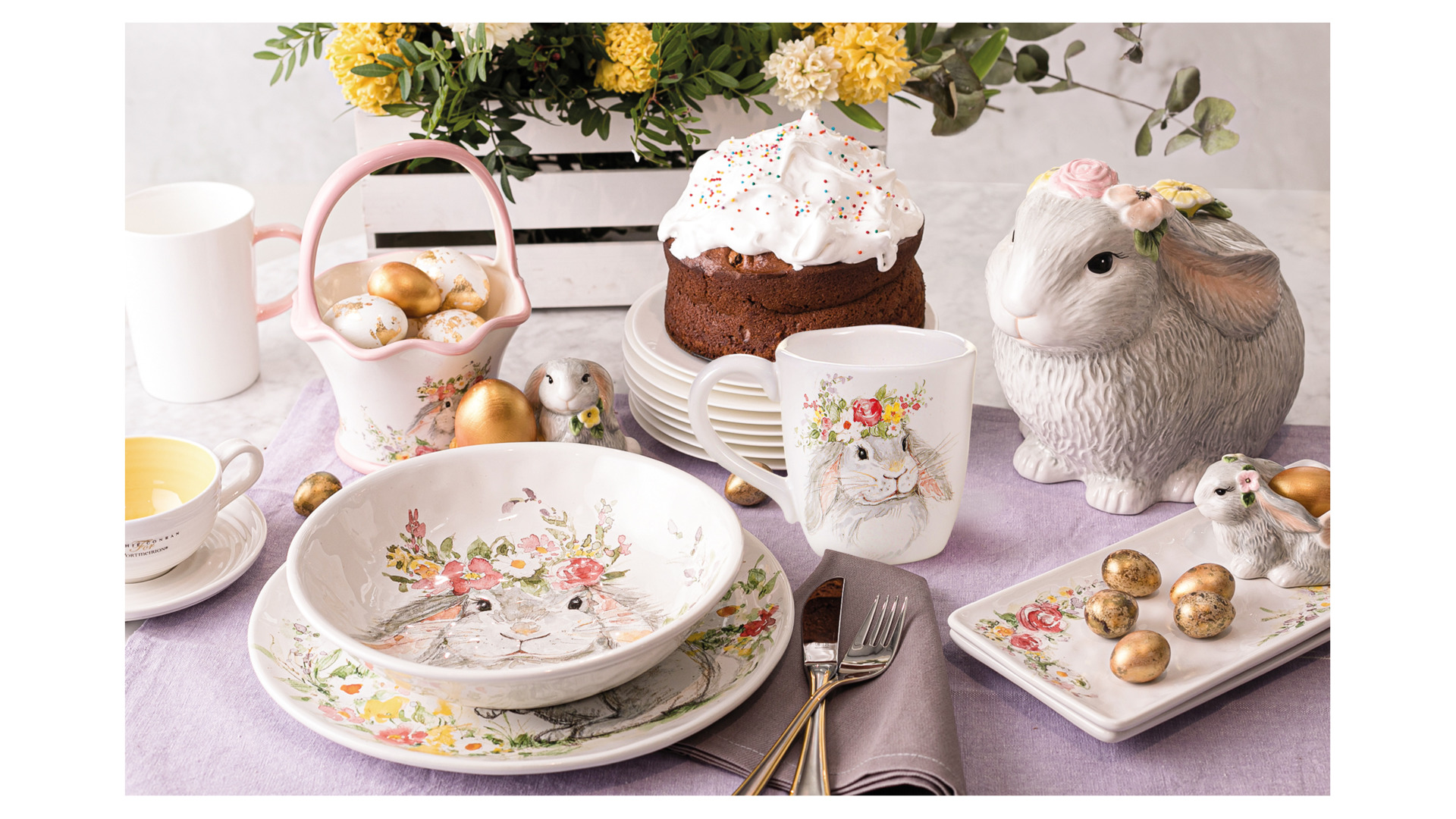 10655245 Certified International Сервиз чайно-столовый Certified Int. Милый кролик на 4 персоны 18 предметов, керамика Керамика  - Вид №1