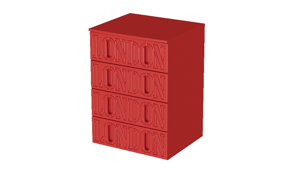 Комод детский высокий с 5 ящиками "Лондон" МАНДАРИН ЛОНДОН 178735 Красный Santreyd  - Вид №5