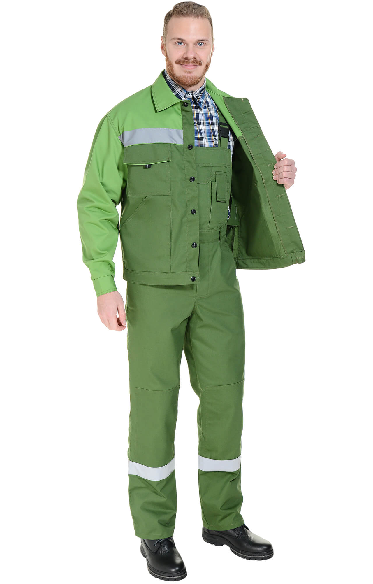 65155 Костюм "Мастер-Люкс" гринери с СВП  Летняя спецодежда  размер 64-66/170-176  - Вид №8