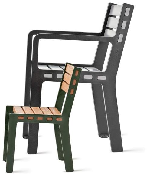 Nola Industrier Садовый стул из лакированного алюминия с порошковым покрытием и подлокотниками Frank U16-27 - Вид №1