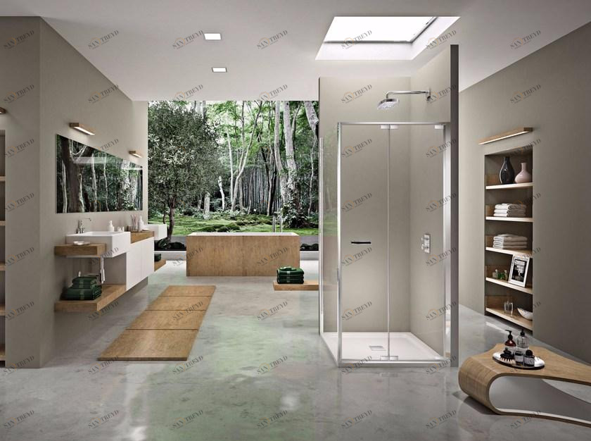 Duka Угловая душевая кабина с вращающейся дверью Quadra – con profili verticali e orizzontali sun-id-1488153