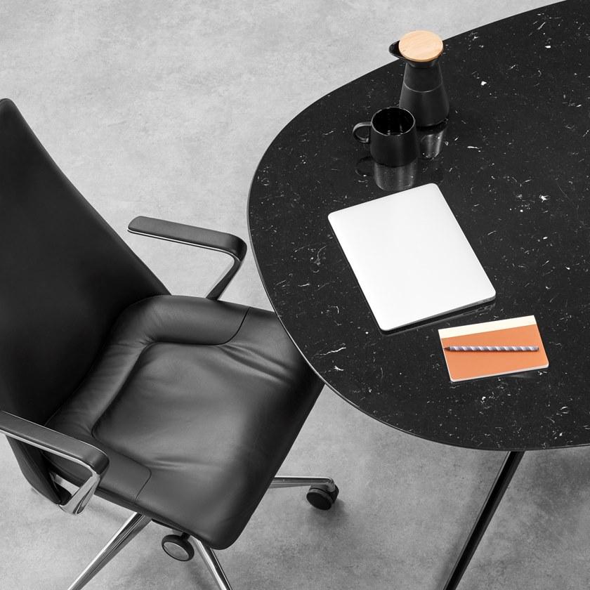 Herman Miller Поворотное кожаное кресло руководителя с высокой спинкой Taper sun-id-1437969 - Вид №5