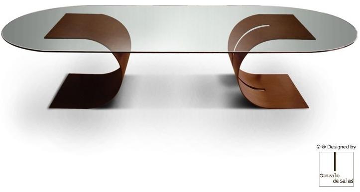 Gonzalo De Salas Овальный стол из стали и стекла Carlovi sun-id-1494179 - Вид №1