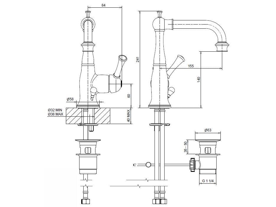 Смеситель для раковины из хромированной латуни Bugnatese Денвер ARCH-00016163 - Вид №1