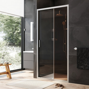 W90G-100-1-195MBr Solo Дверь душевая 100х195 стекло бронзовое профиль матовый хром AM.PM Gem