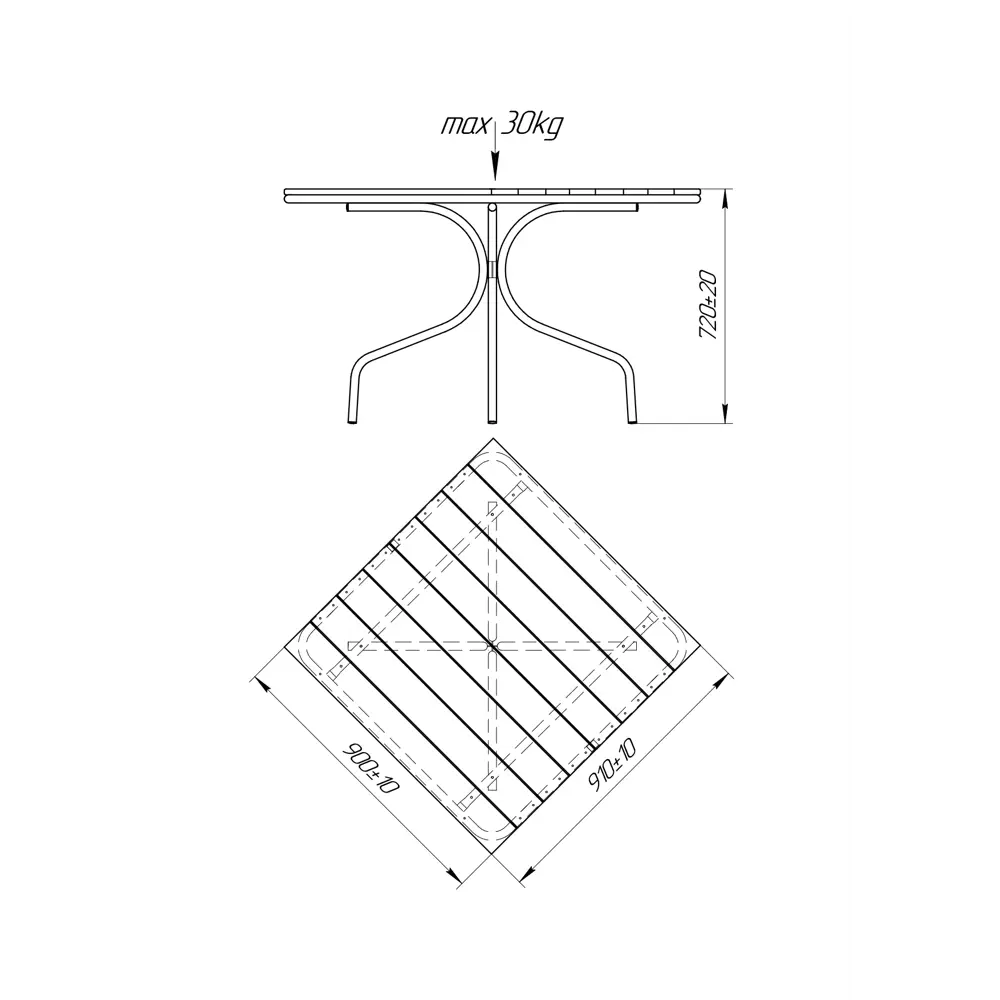 Садовая мебель NATERIAL Taganay - деревянный стол для обеденной зоны на открытом воздухе 86851651 STLM-0072056 - Вид №8