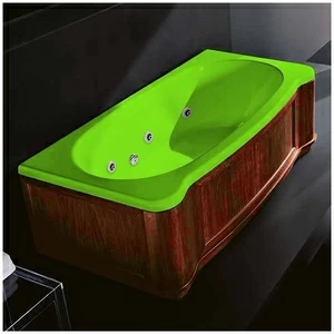 Ванна Gruppo treesse New Classic Young STD-V6747-DX-WO-S салатовая с гидромассажем прямоугольная правая деревянная панель орех