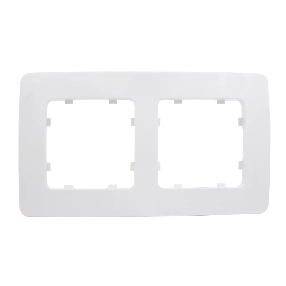 Рамка для розеток и выключателей Hegel 2 поста цвет белый STLM-2085199