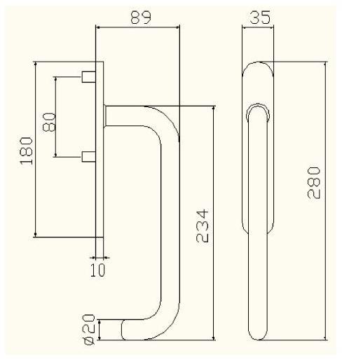 Pasini Ручка из латуни для раздвижных окон  3546  - Вид №1