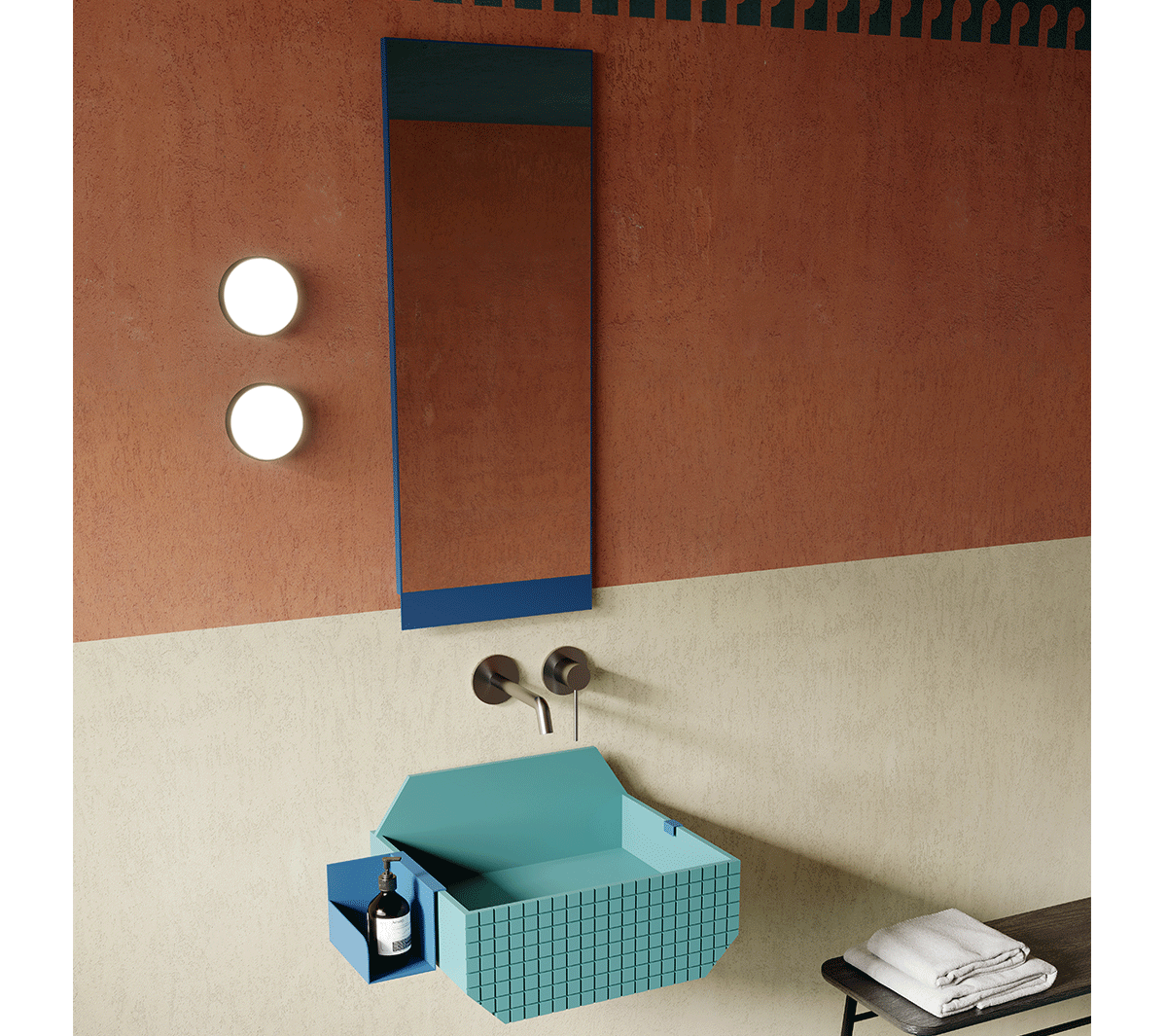 com_EXLAVFRIEZE1L Подвесная раковина настенная прямоугольная Ex.T Frieze белая - Вид №3