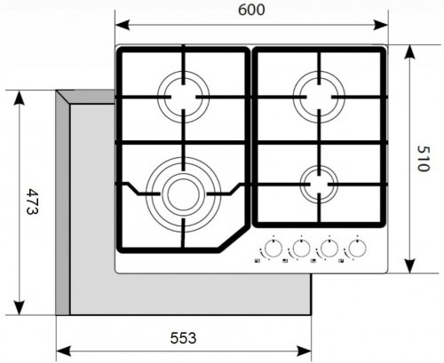 1147172 Газовая варочная поверхность Akpo PGA 604 FGC WH STDN-0133019 - Вид №8