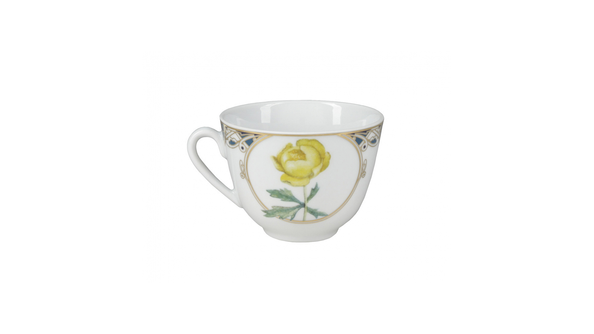 10622286 Императорский фарфоровый завод Чашка чайная с блюдцем "Золотая купавка" "Весенняя" Фарфор твердый  - Вид №2