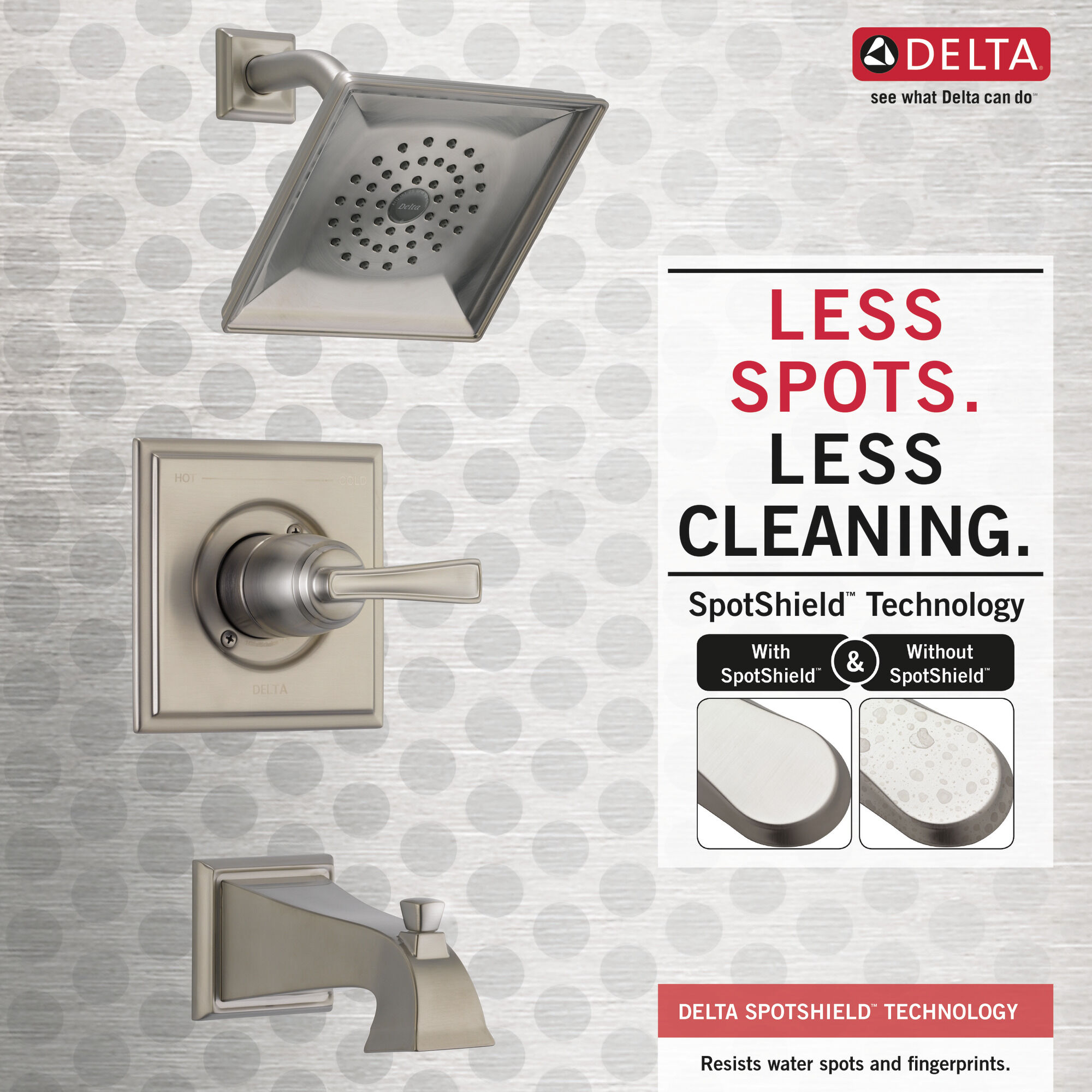 144718-SP Для ванны и душа Monitor® серии 14 Delta Faucet Lakewood Матовый никель Spotshield - Вид №2