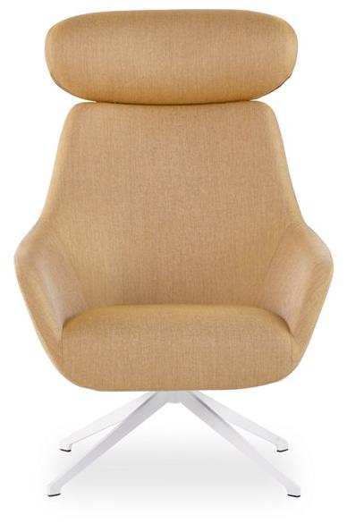 B&T Design Кресло на козелке из ткани с подголовником Lamy sun-id-1471683 - Вид №1