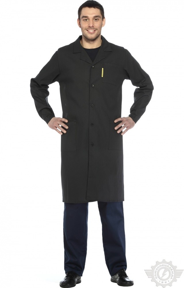 61709 Халат мужской темный  Одежда для обслуживающего персонала  размер 56-58/170-176 Спецодежда  - Вид №5