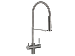 Однорычажный смеситель для кухни с выдвижным ручным душем