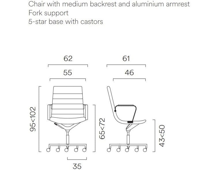 Кожаный регулируемый по высоте офисный стул с подлокотниками FREZZA Key ARCH-00073375 - Вид №2