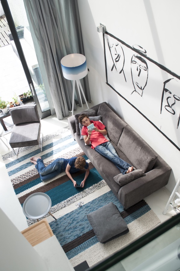 Диван Dragon Rib трехместный синий Zuiver 3200001 - Вид №4